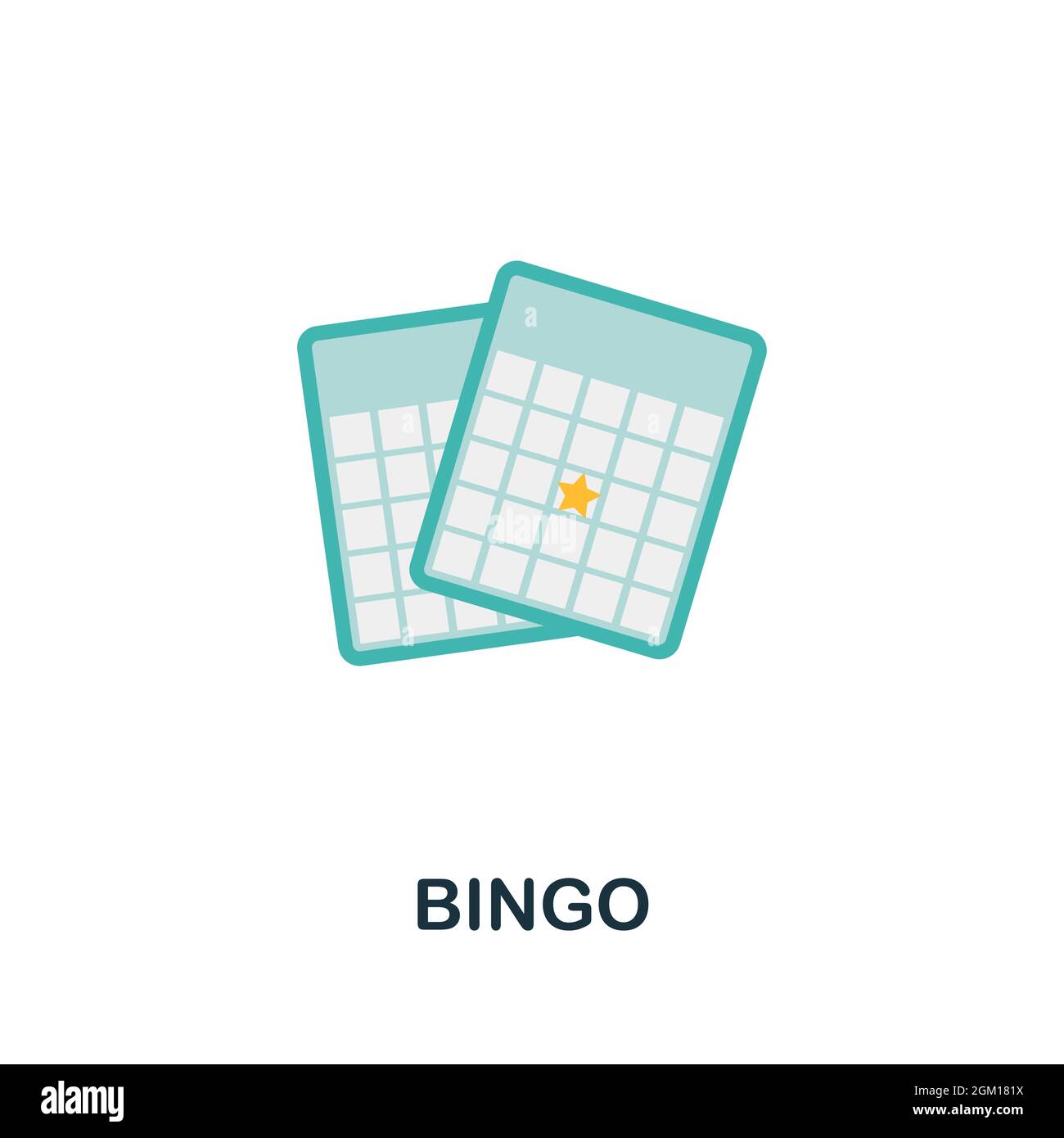 Icône Bingo.Élément d'affichage plat de la collection de jeux de table.Icône Creative Bingo pour la conception Web, les modèles, les infographies et bien plus encore Illustration de Vecteur