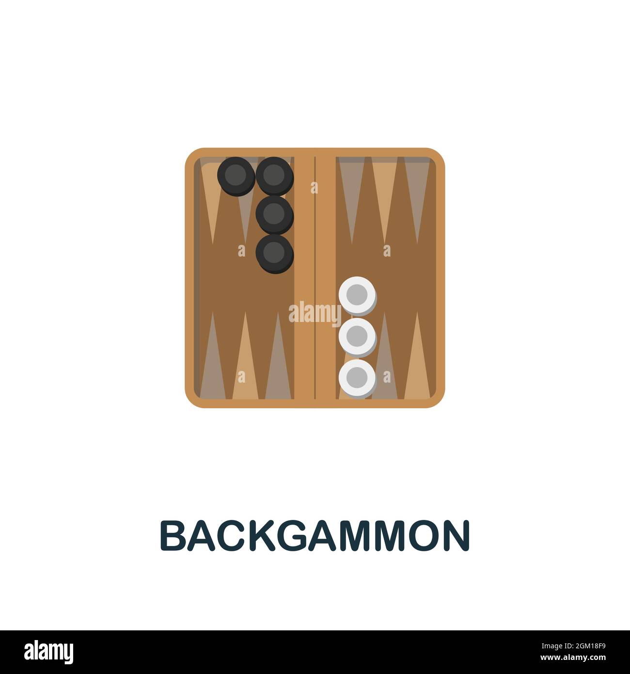 Icône Backgammon.Élément d'affichage plat de la collection de jeux de table.Icône Creative Backgammon pour la conception Web, les modèles, les infographies et plus encore Illustration de Vecteur