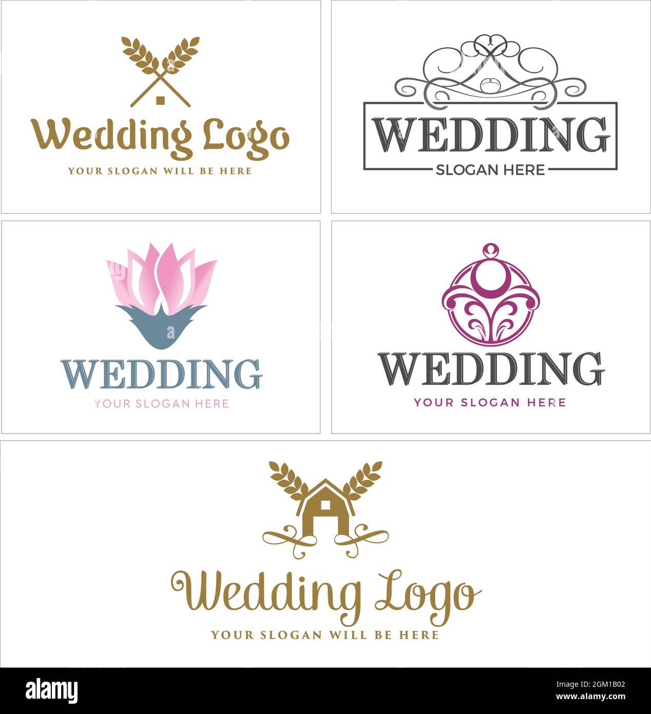 Organisateur de mariage maison fleur affaires conception exclusive de logo Illustration de Vecteur