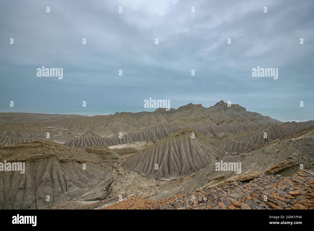 C'est le parc national de Hingol qui se trouve le long de la côte de Makran, dans le sud-ouest de la province du Baloutchistan, dans le sud-ouest du Pakistan Banque D'Images