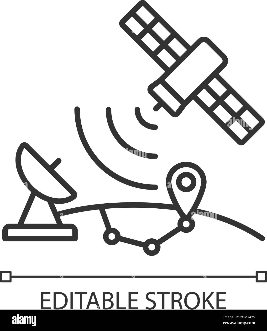 Icône linéaire du système de positionnement global Illustration de Vecteur