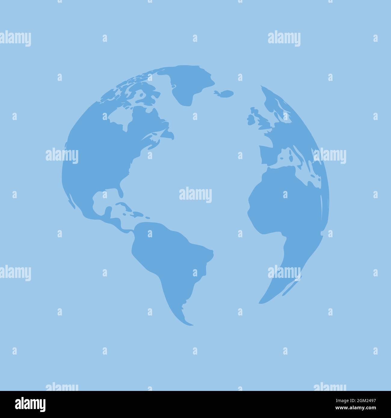 Carte du monde du globe avec ombre sur fond bleu. Hémisphères terrestres avec continents. Carte du monde réaliste en forme de globe. Illustration vectorielle. Illustration de Vecteur