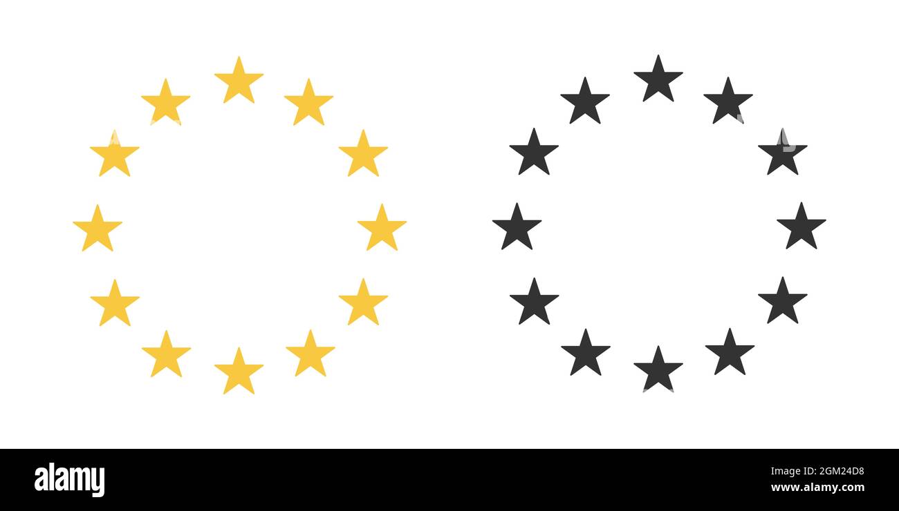 Icône en forme d'étoile vectorielle Union européenne. Symbole de drapeau de l'Union européenne. Vecteur d'icône euro. Illustration de Vecteur
