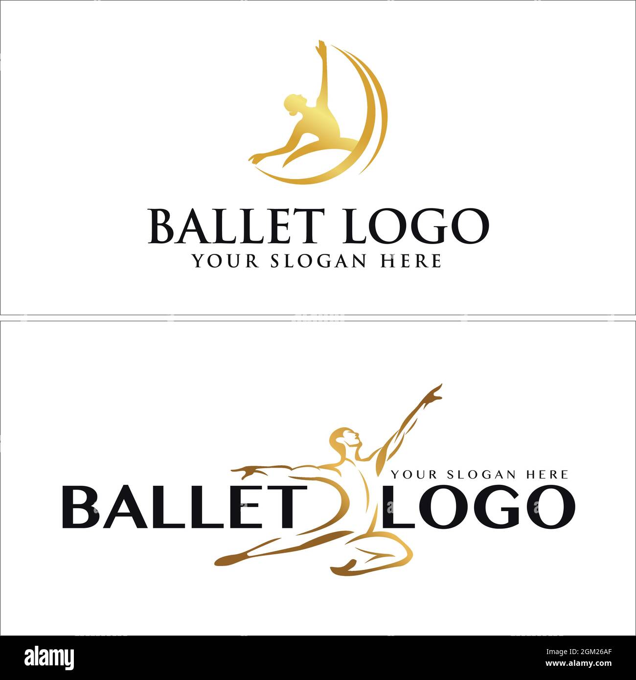 Design du logo de l'école de ballet Illustration de Vecteur