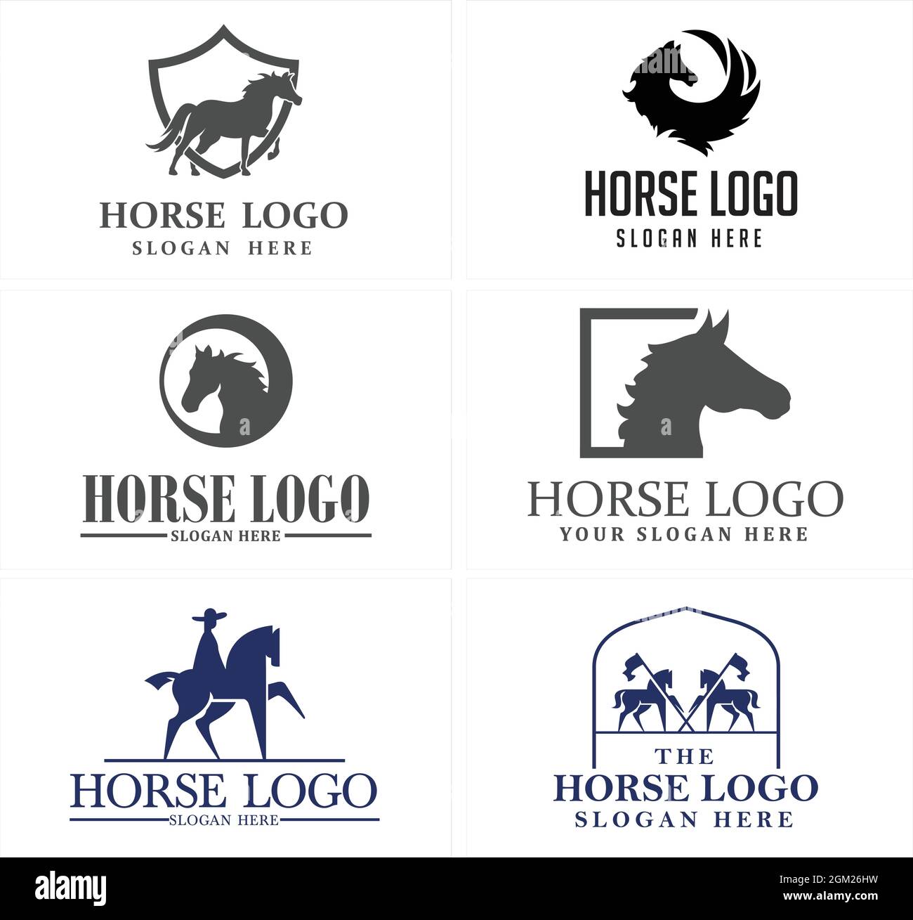 Animaux de compagnie chevaux formation cheval logo cavalier Illustration de Vecteur