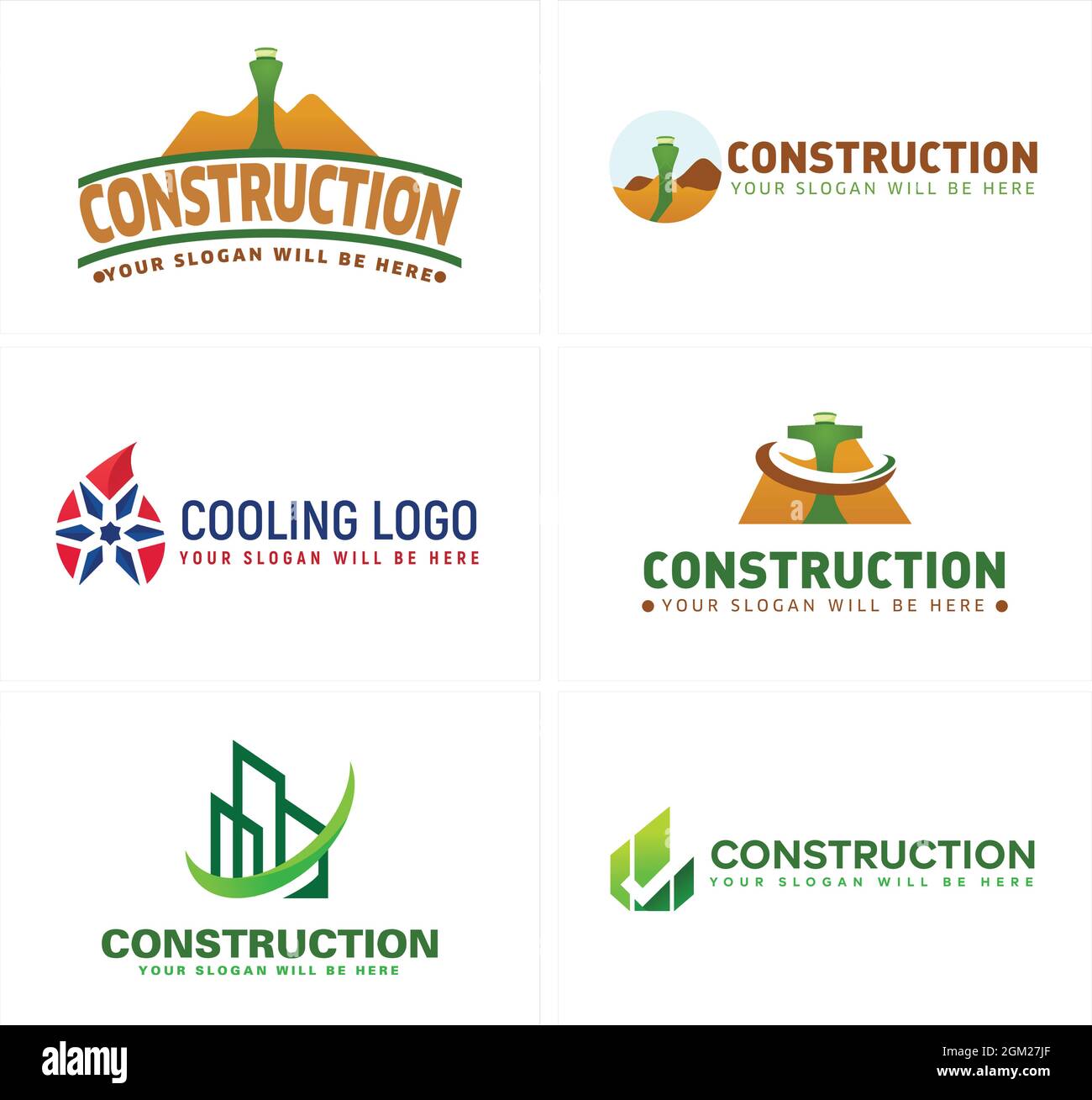 Ensemble de logos de construction Illustration de Vecteur