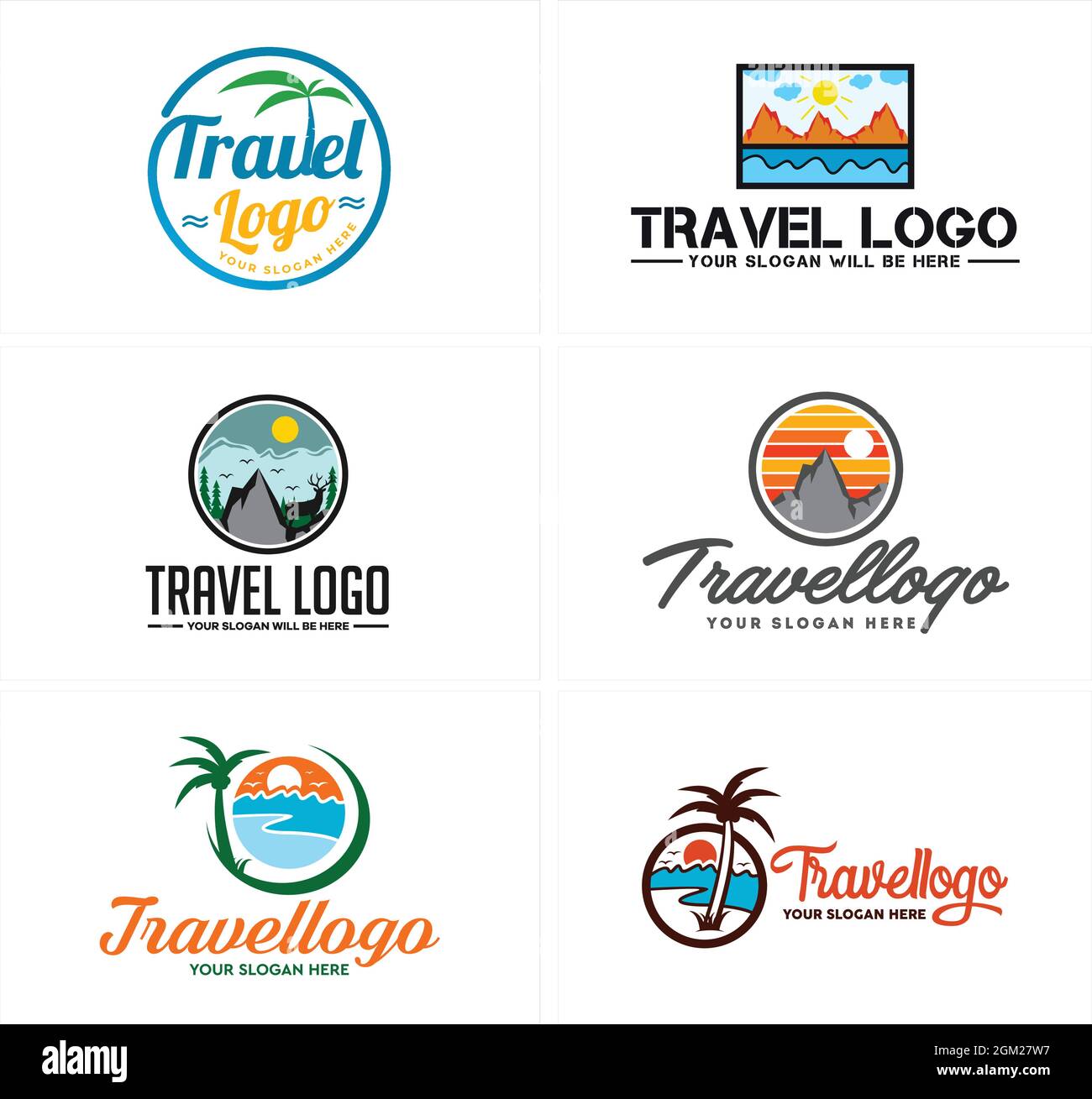 Logo badge de voyage coloré Illustration de Vecteur