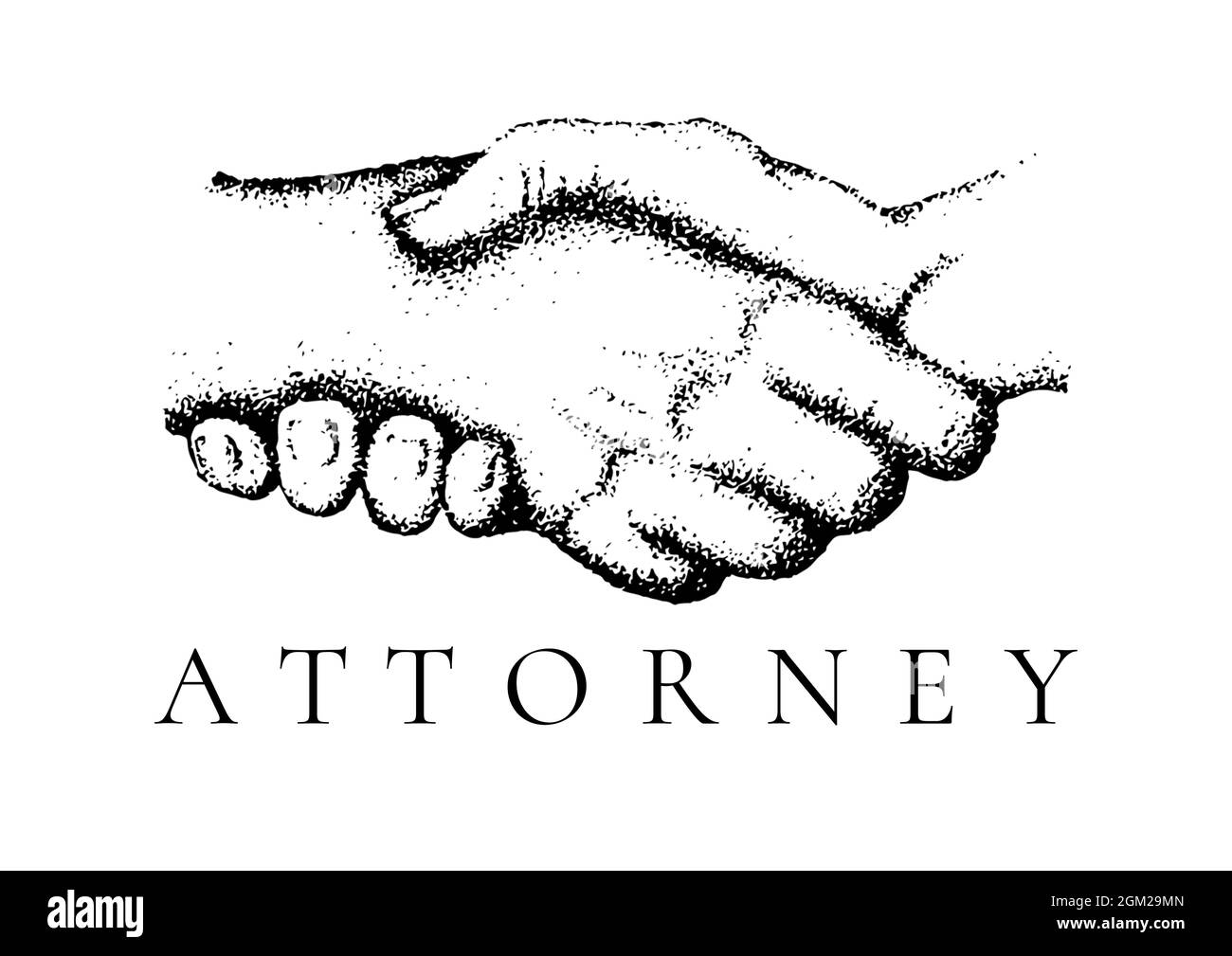 Image numérique de texte d'avocat avec icône représentant des mains tremblantes sur fond blanc Banque D'Images