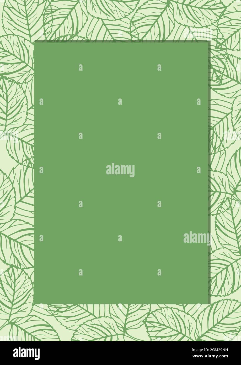 Image générée numériquement de bannière verte avec espace de copie contre motif de conception de feuilles Banque D'Images
