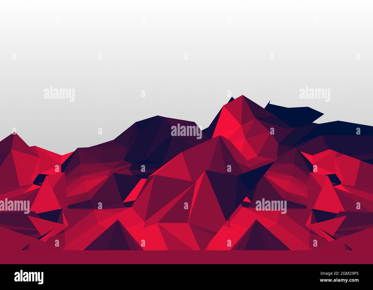 Image générée numériquement de formes géométriques rouges 3d sur fond gris Banque D'Images