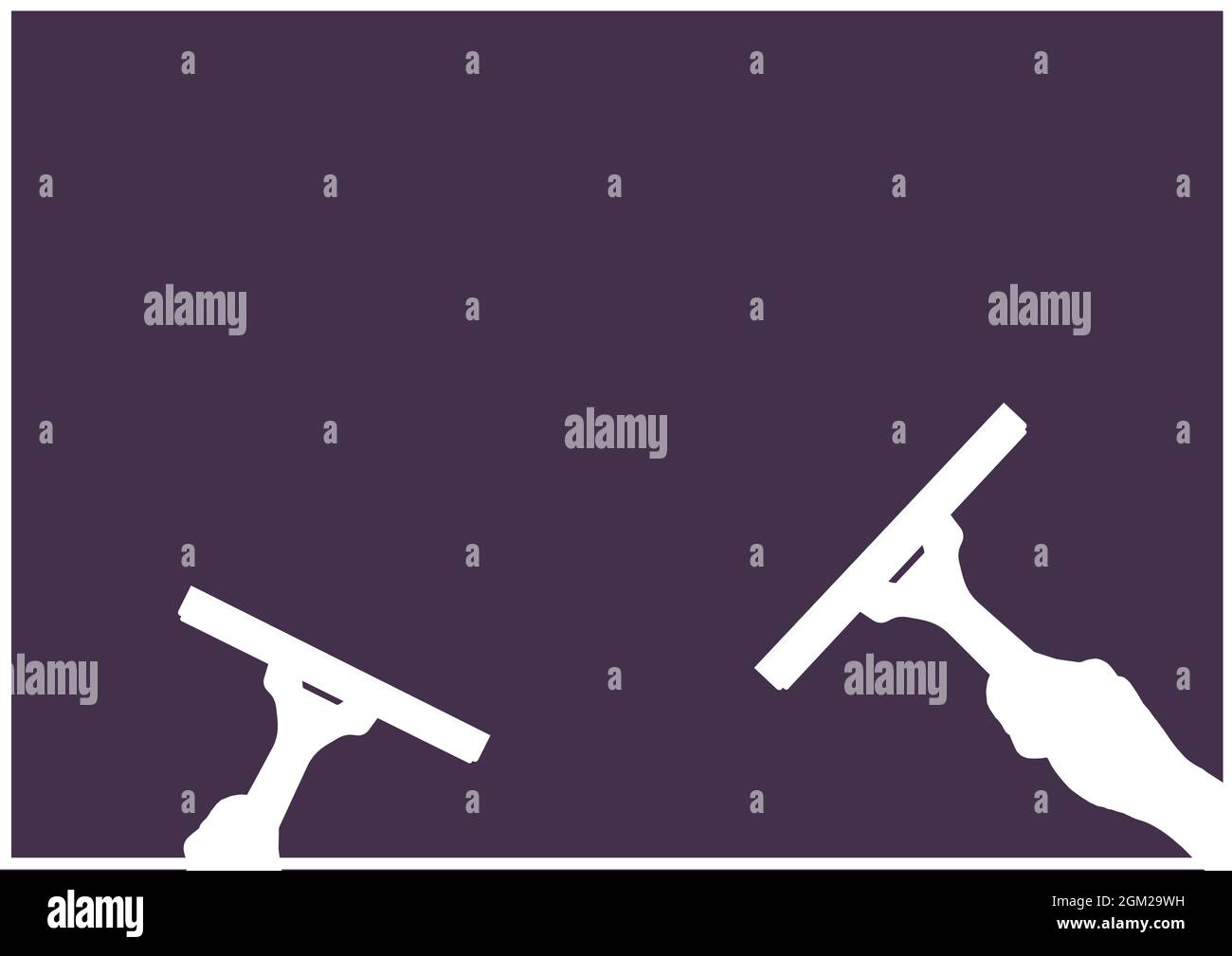 Image générée numériquement de deux icônes d'essuie-glace sur fond violet Banque D'Images