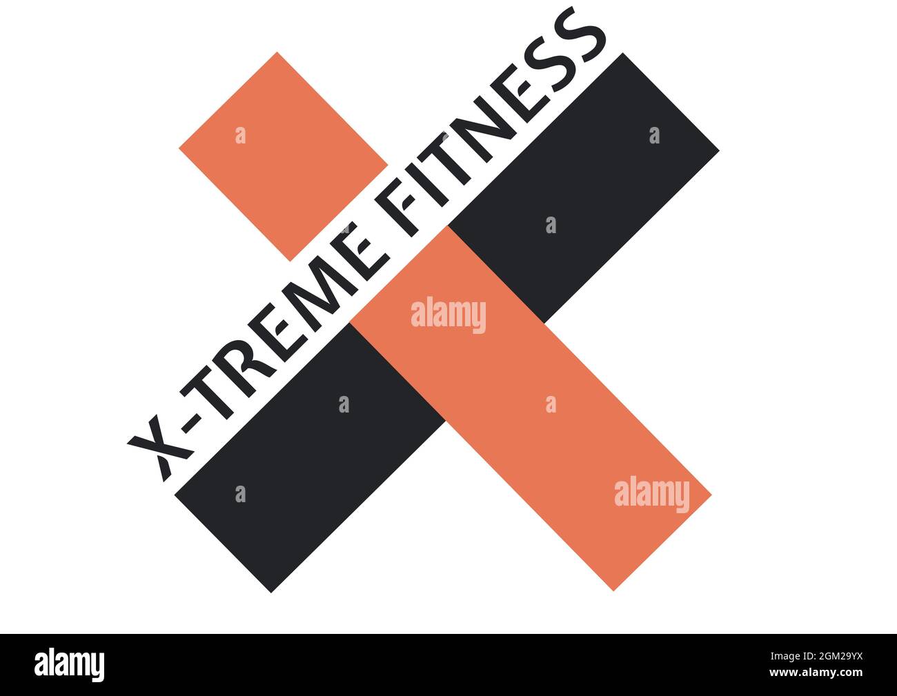 Image générée numériquement du texte de forme physique x-treme avec logo abstrait sur fond blanc Banque D'Images
