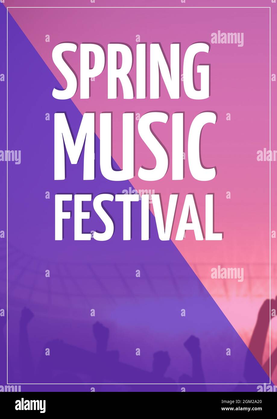 Spring Music Festival texte contre fond rose et bleu double fait Banque D'Images