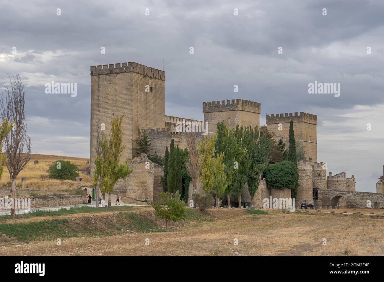 Beau château d'Ampudia dans la province de Palencia, Espagne Banque D'Images