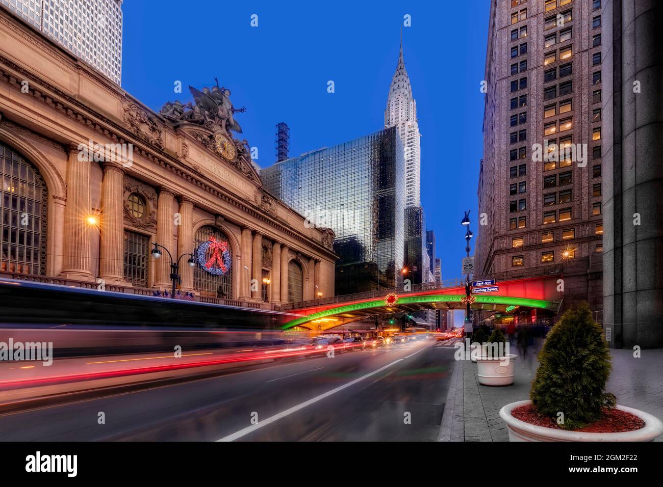 Grand Central, le Chrysler Building et Pershing Square Banque D'Images