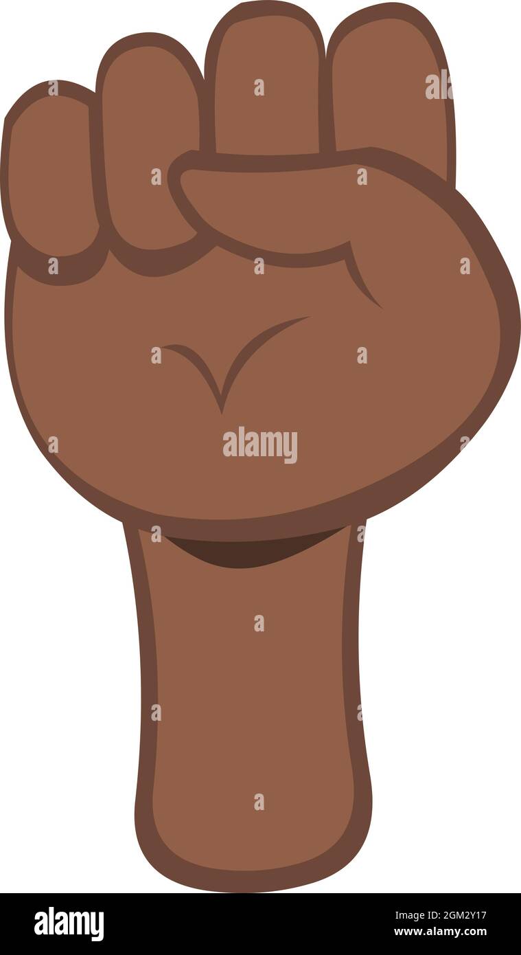 Illustration vectorielle d'une main avec un poing fermé de couleur marron Illustration de Vecteur
