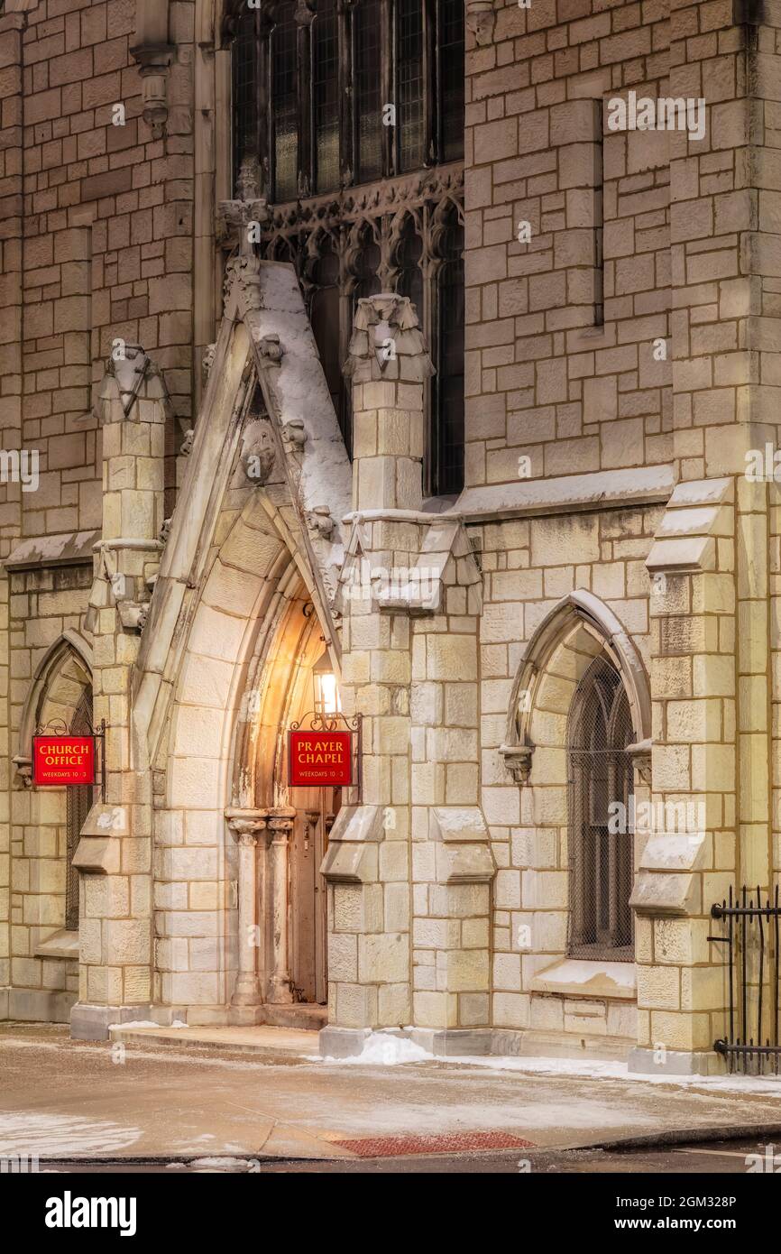 Chapelle du temple maçonnique - vue sur l'architecture de style normand du temple maçonnique dans le centre-ville de Philadelphie, PA. Cette image est également disponible Banque D'Images