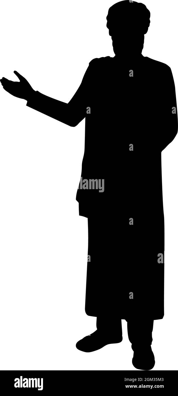 Silhouette d'homme indien indiquant avec la main. Icône de symbole d'illustration Illustration de Vecteur