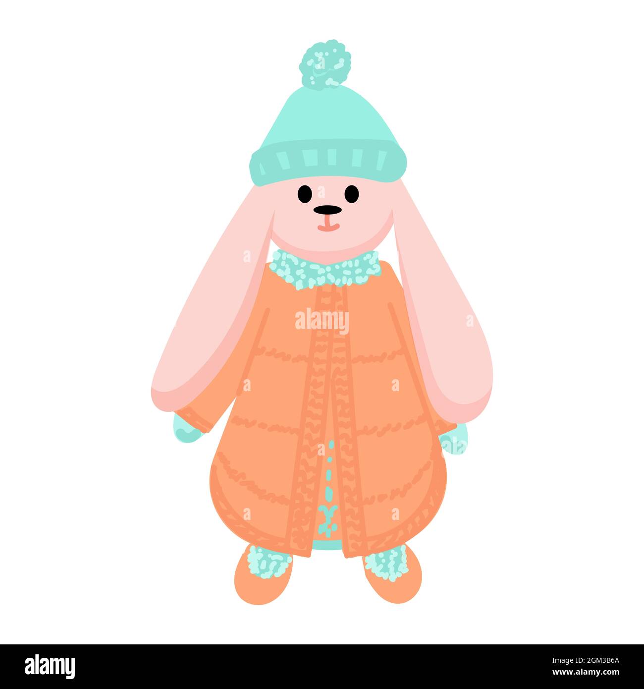 Jouet doux Lièvre. Illustration vectorielle. Style de dessin animé isolé sur fond blanc. Illustration de Vecteur