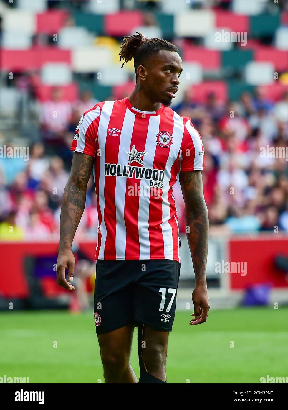 Ivan Toney de Brentford lors du match de Premier League entre Brentford et Brighton et Hove Albion au Brentford Community Stadium , Londres, Royaume-Uni - 11 septembre 2021 - photo Simon Dack / Téléphoto Images. Usage éditorial uniquement. Pas de merchandising. Pour les images de football des restrictions FA et Premier League s'appliquent inc. Aucune utilisation Internet/mobile sans licence FAPL - pour plus de détails contacter football Dataco Banque D'Images
