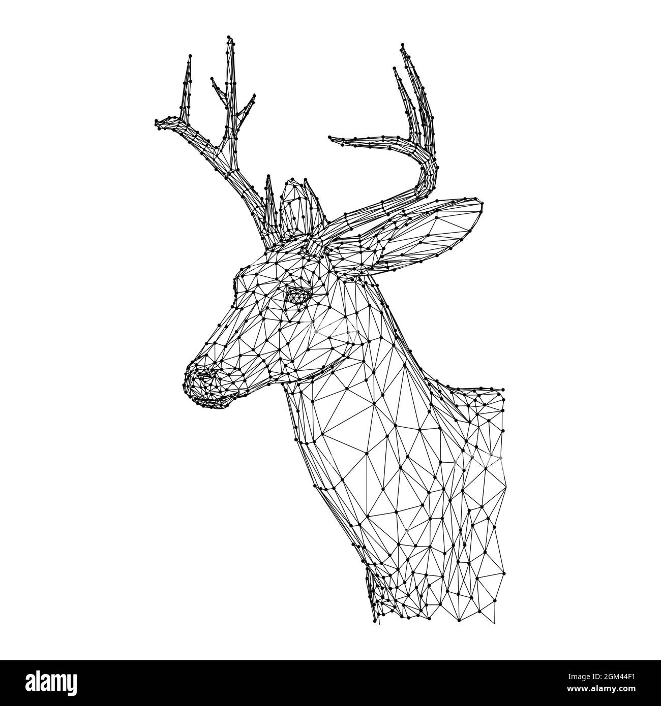 Cerf tête antler illustration vecteur mammifère avec cerf de corne. Chasse aux rennes sauvages. Cerf sauvage nature silhouette design art isolé blanc. D Illustration de Vecteur Cerf tête antler illustration vecteur mammifère avec cerf de corne. Chasse aux rennes sauvages. Cerf sauvage nature silhouette design art isolé blanc. D Illustration de Vecteur