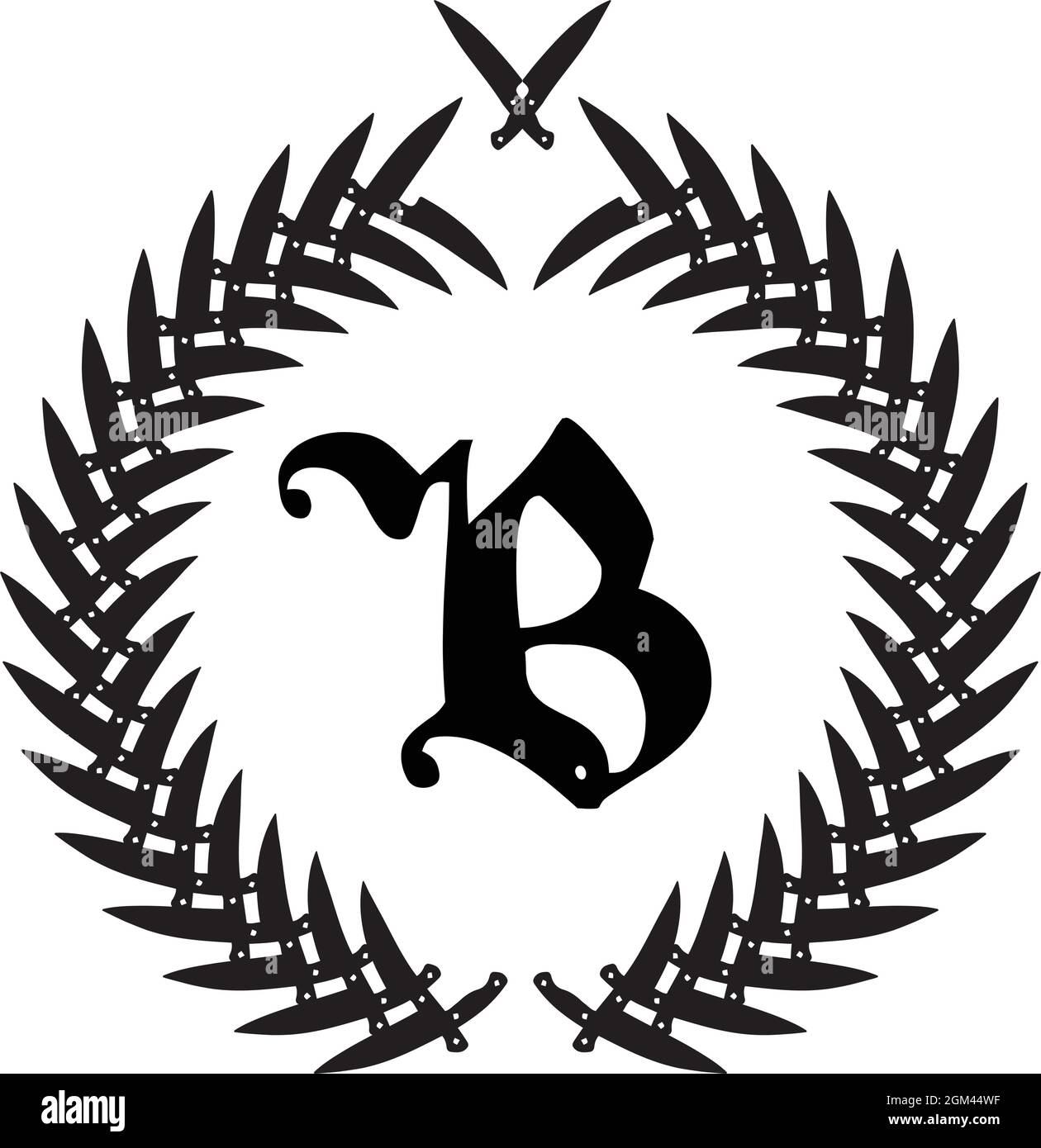 LOGO LETTRE B AVEC DESSIN AU TRAIT POUR ILLUSTRATION Illustration de Vecteur
