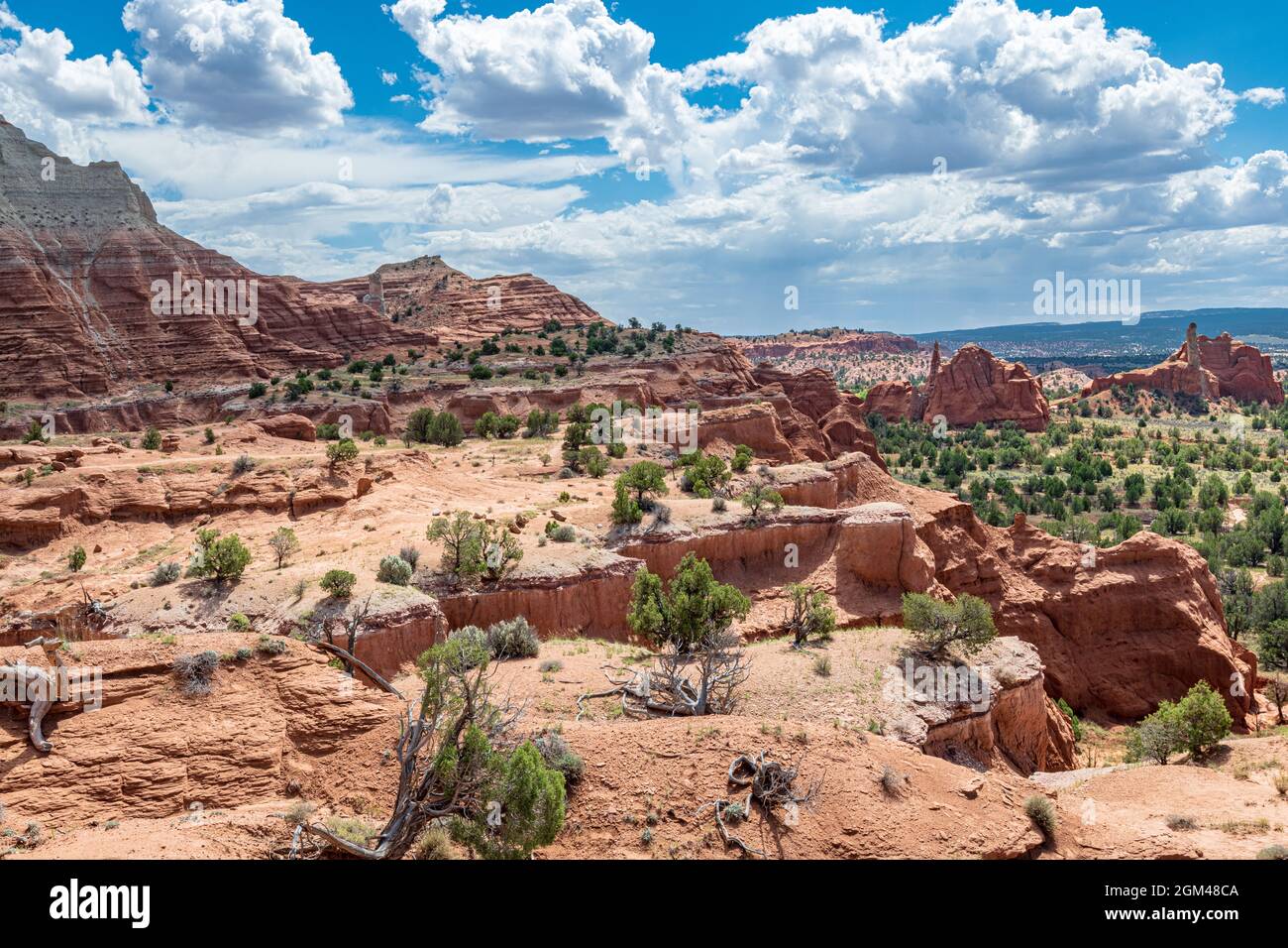 Des clochers monolithiques ou des cheminées s'éboussent du fond de la vallée ou dépassent des rochers de grès qui entourent le bassin de Kodachrome et inspirent un Banque D'Images
