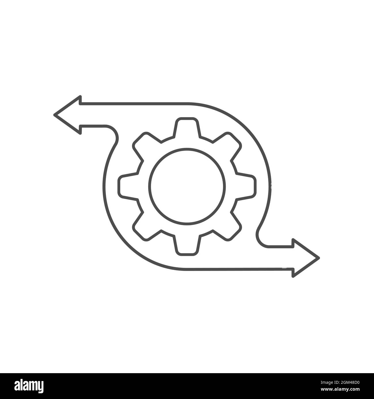 icône du processus de gestion ou d'optimisation. L'icône d'engrenage avec des flèches directionnelles. Illustration du vecteur de stock. Illustration de Vecteur