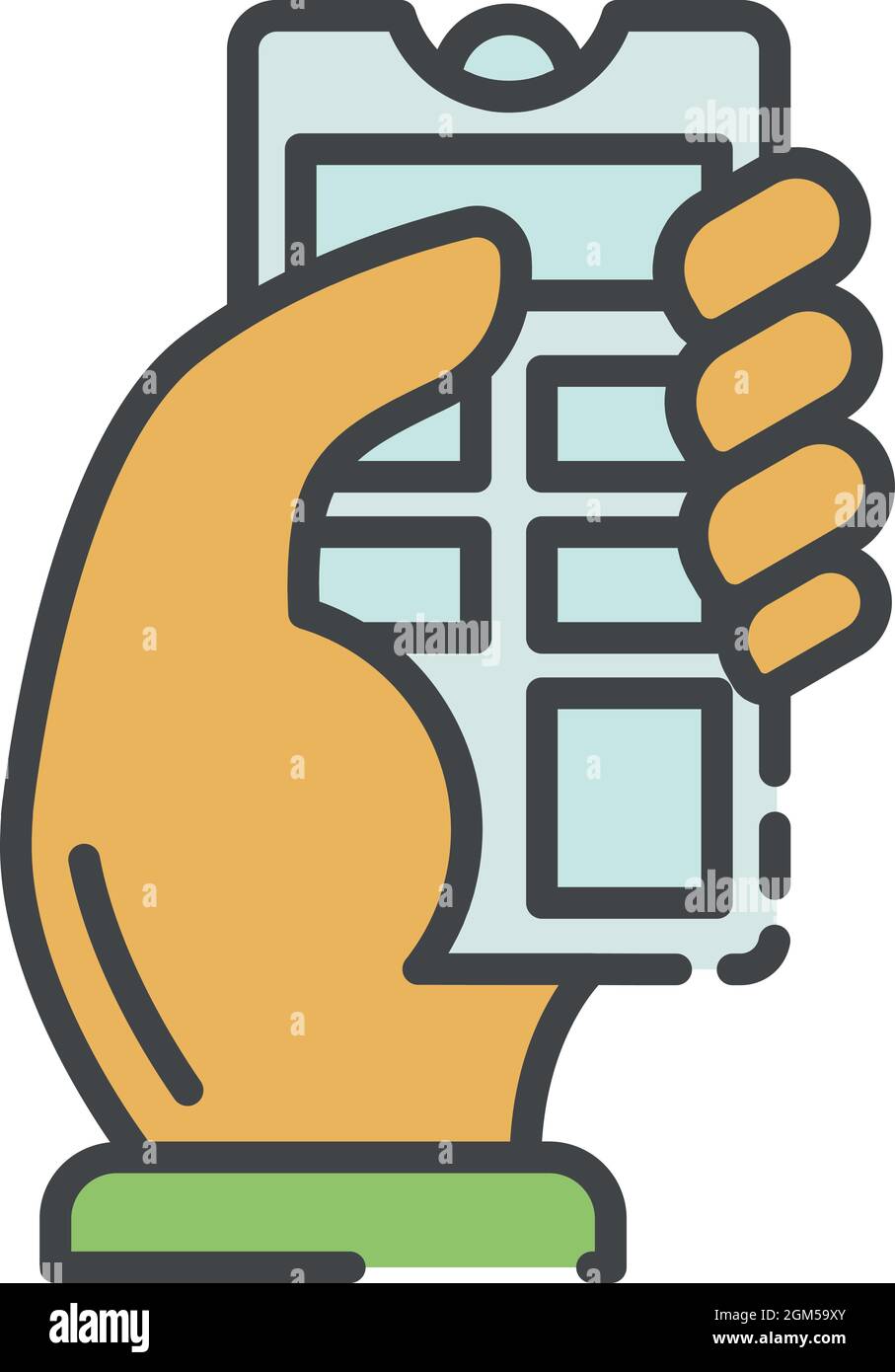 Icône de contrôle sans fil. Contour de l'icône de vecteur de contrôle sans fil couleur plate isolée sur blanc Illustration de Vecteur