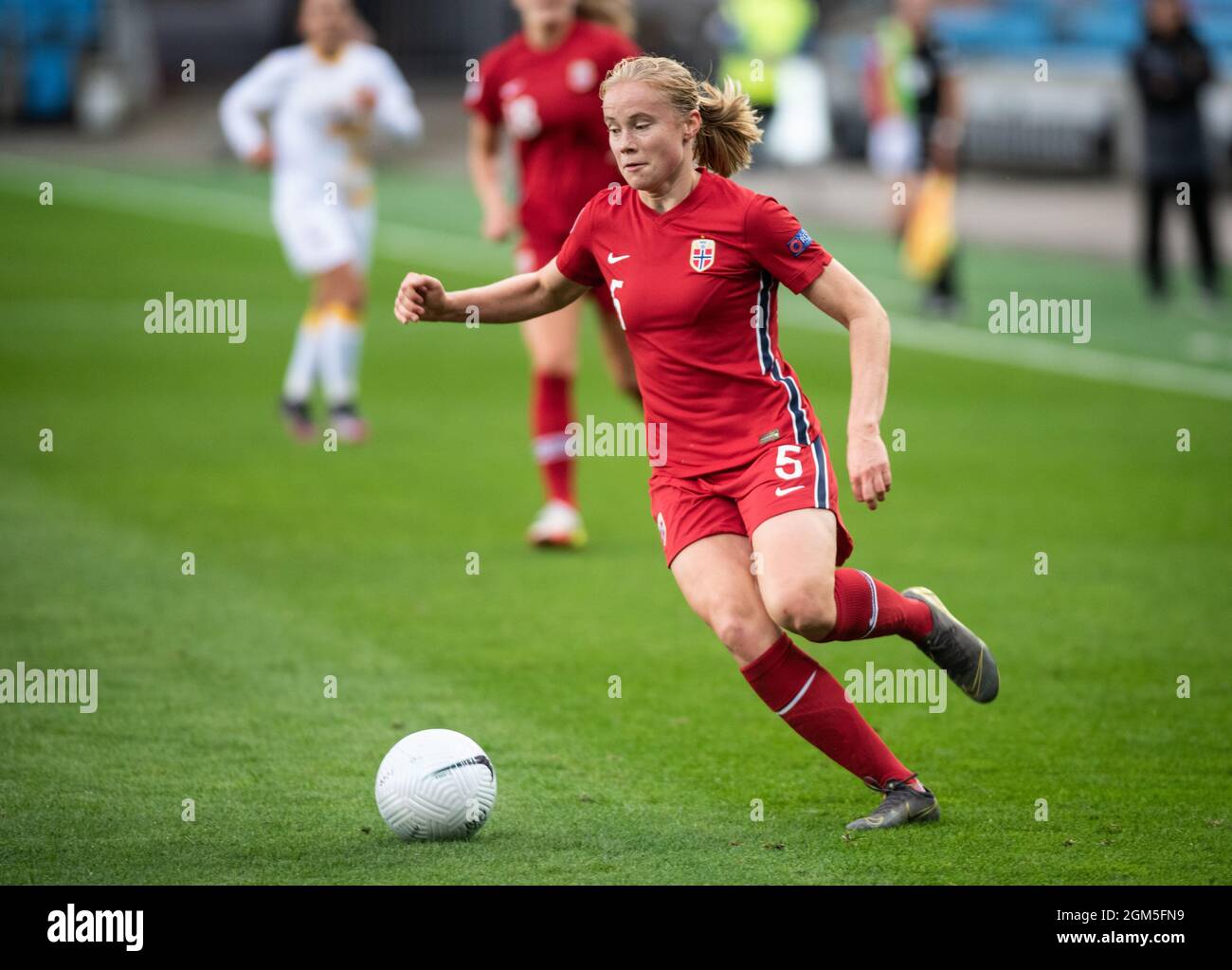 Oslo, Norvège. 16 septembre 2021. Julie Blakstad (5) de Norvège, vue lors de la coupe du monde des femmes entre la Norvège et l'Arménie à Ullevaal Stadion à Oslo. (Crédit photo : Gonzales photo/Alamy Live News Banque D'Images