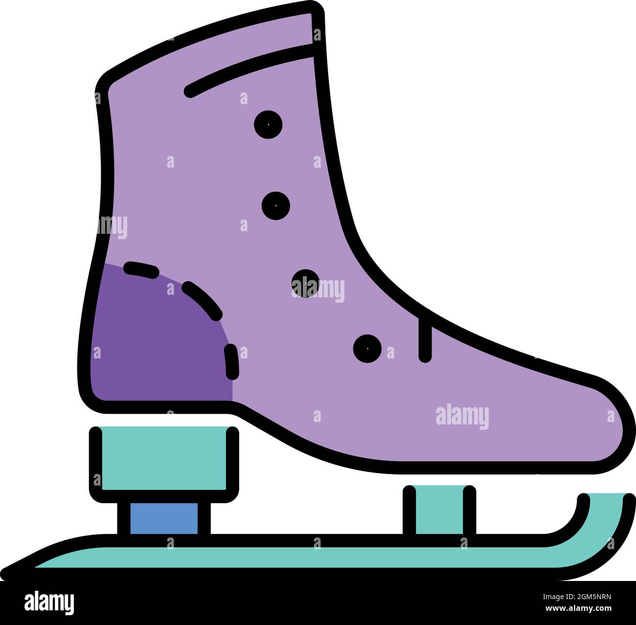 Skates icône de démarrage. Outline skates boot vector icône couleur plat isolé sur blanc Illustration de Vecteur