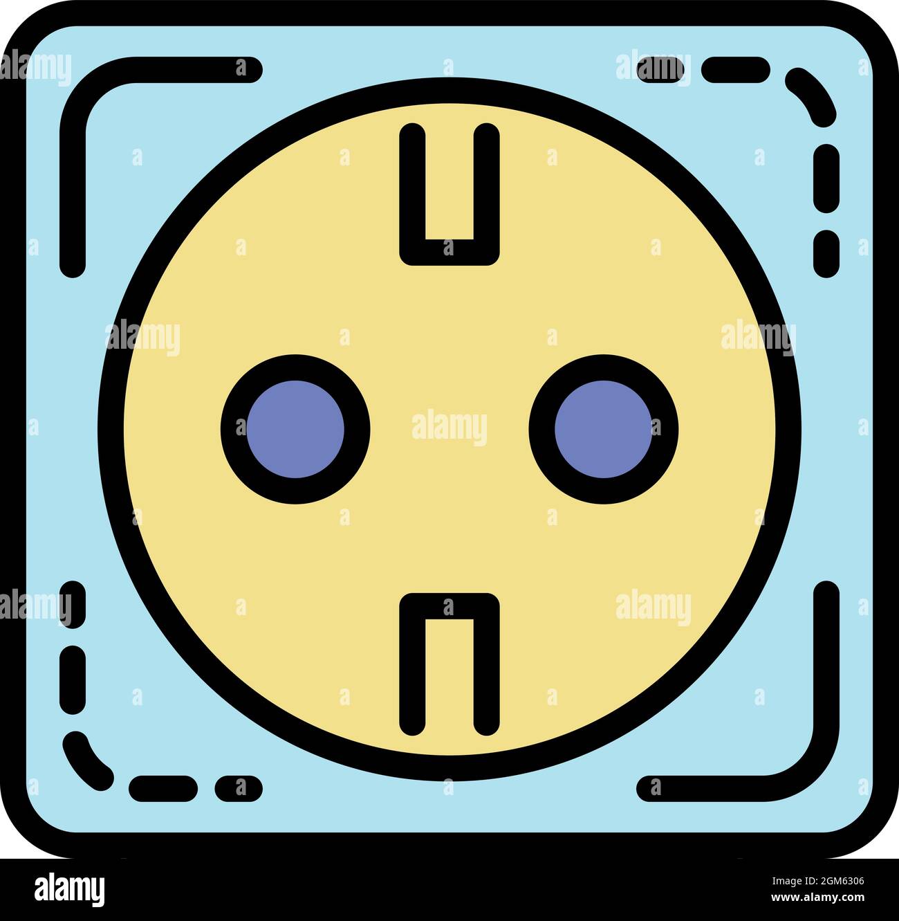 Icône de prise électrique euro. Contour euro prise électrique vecteur icône couleur plat isolé sur blanc Illustration de Vecteur