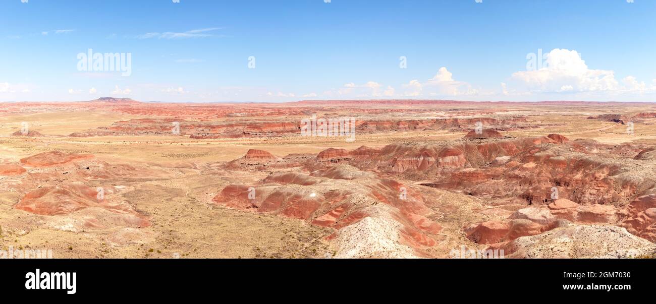 Vue sur Painted Desert dans le parc national de Petrified Forest, Arizona, États-Unis. Banque D'Images