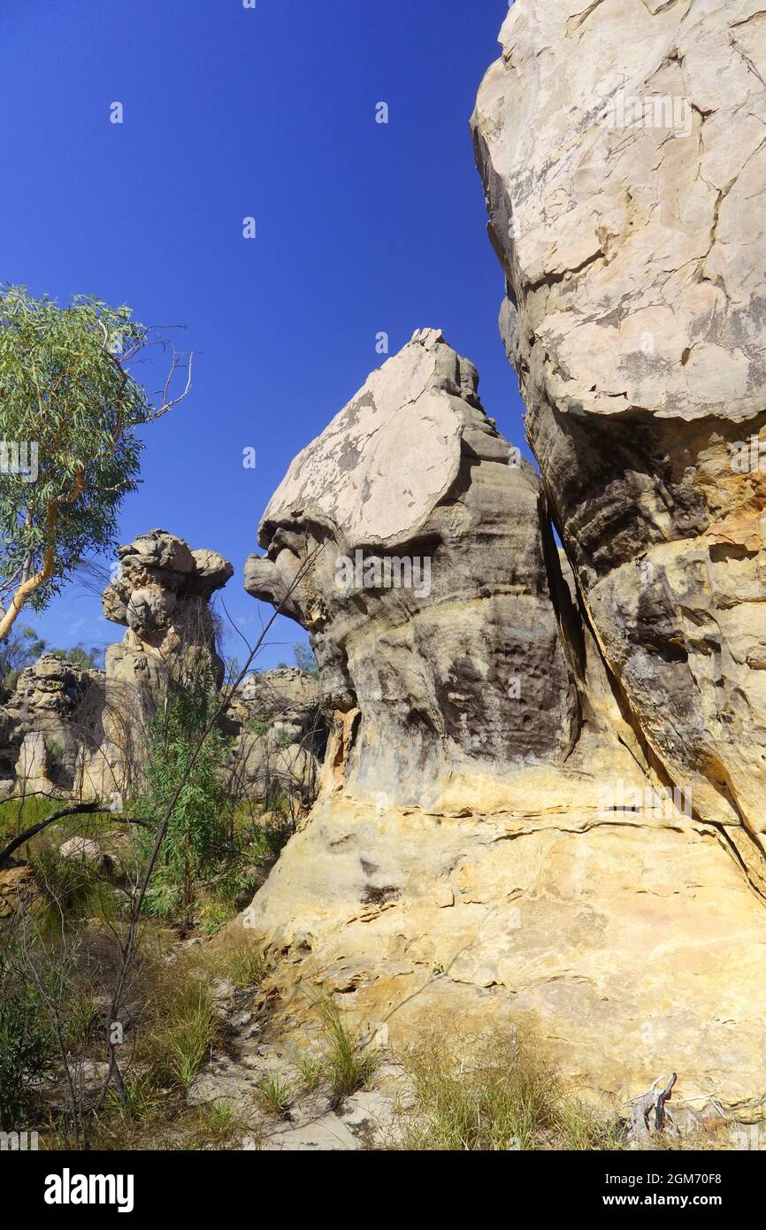 Formations rocheuses dans la Vallée des Ghosts, Lorella Springs Station, est Arnhemland, territoire du Nord, Australie Banque D'Images