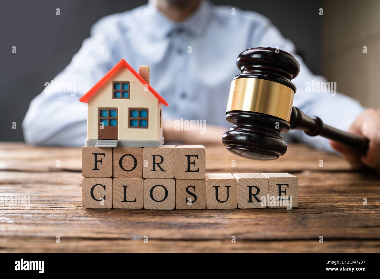 Entente d'hypothèque de forclusion de maison en cour. Avocat ou avocat Banque D'Images