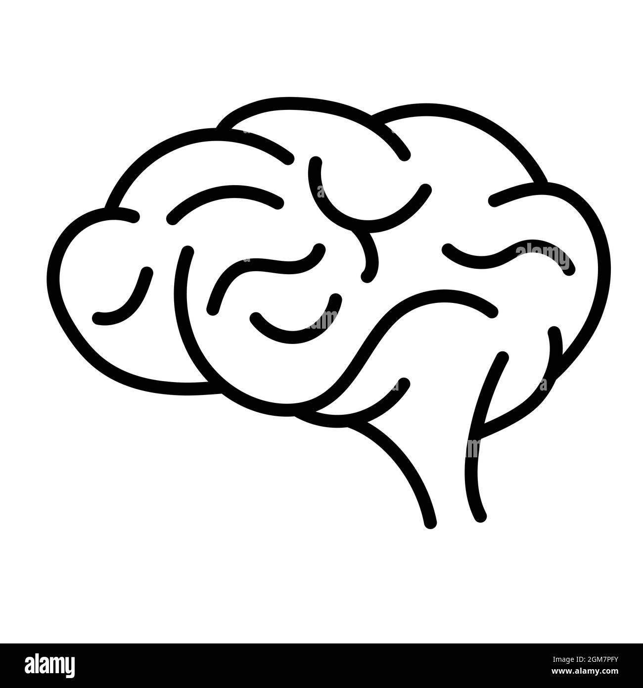 L'icône de gyrus de cerveau est un simple style de bande dessinée Illustration de Vecteur