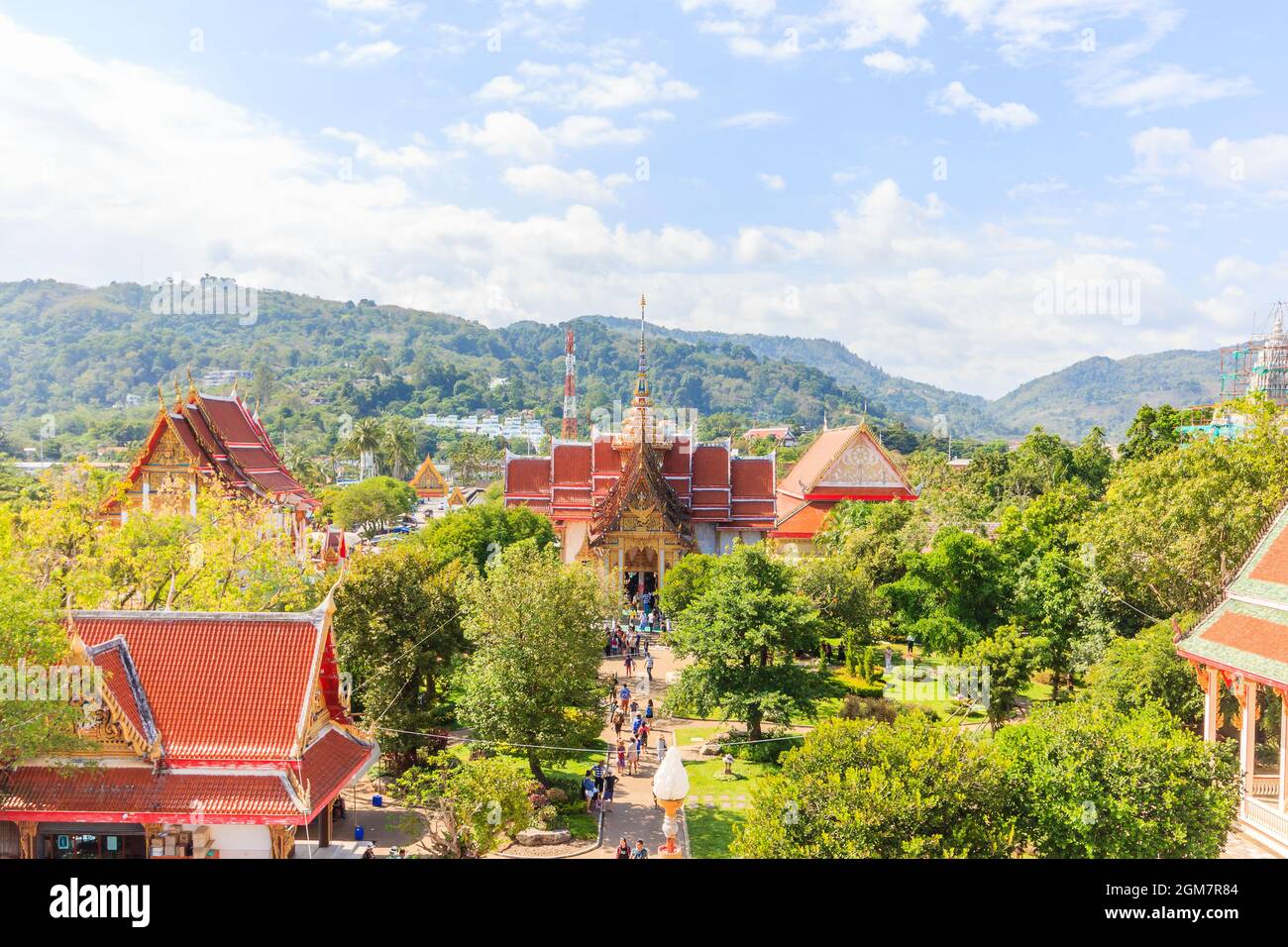Temple Chaitaram (temple Wat Chalong) dans la province de Phuket, Thaïlande Banque D'Images