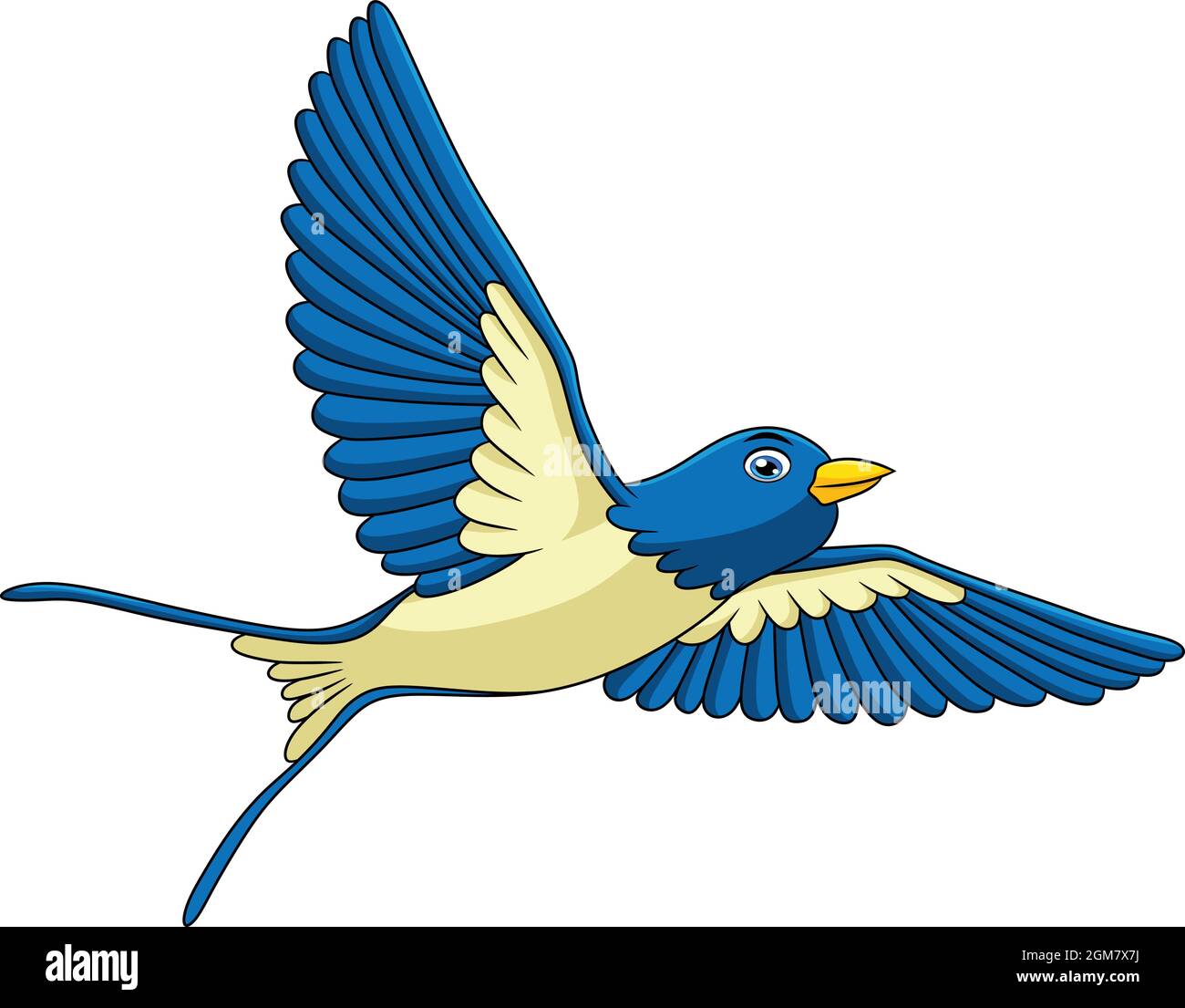 Illustration vectorielle de dessin animé d'oiseau en forme d'oiseau mignon Illustration de Vecteur