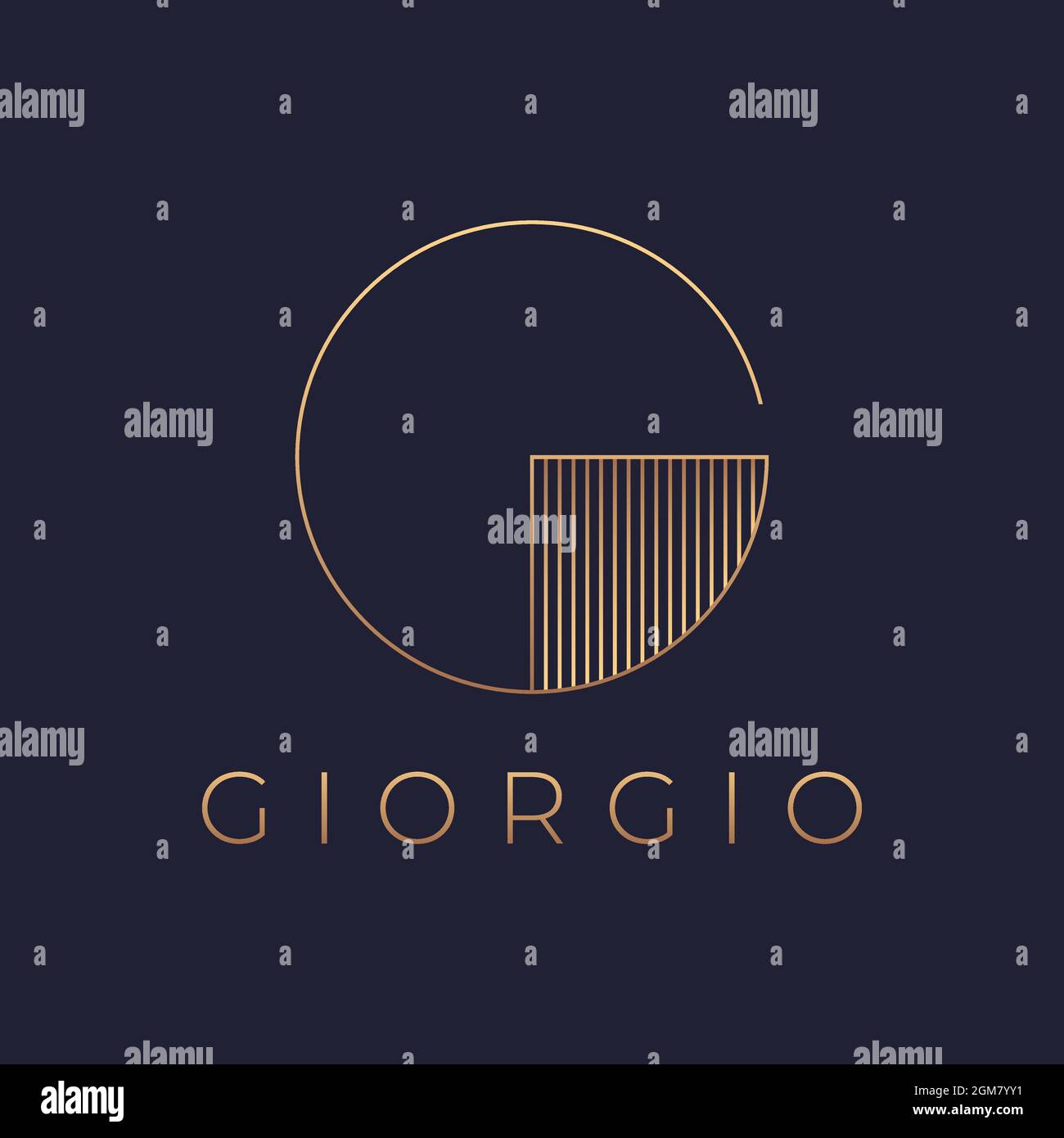 G lettre élégant logo doré. Modèle vectoriel de logo initial G de luxe abstrait. Illustration de Vecteur