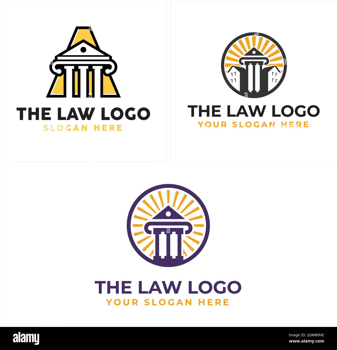 Logo d'icône de bâtiment de pilier droit Illustration de Vecteur
