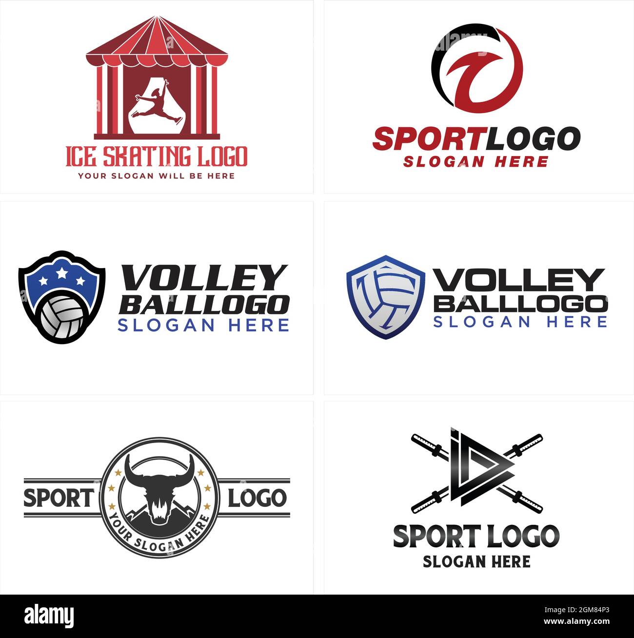 Logo du volley-ball sur glace Illustration de Vecteur