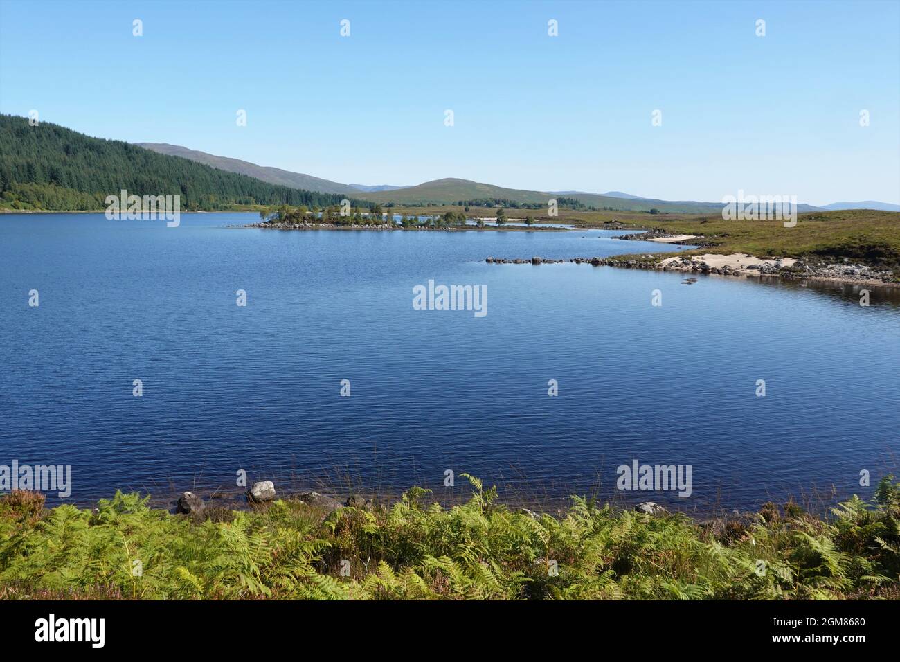 Vue sur le Loch Laidon en direction de Glen COE, Scottish Highlands, Royaume-Uni Banque D'Images