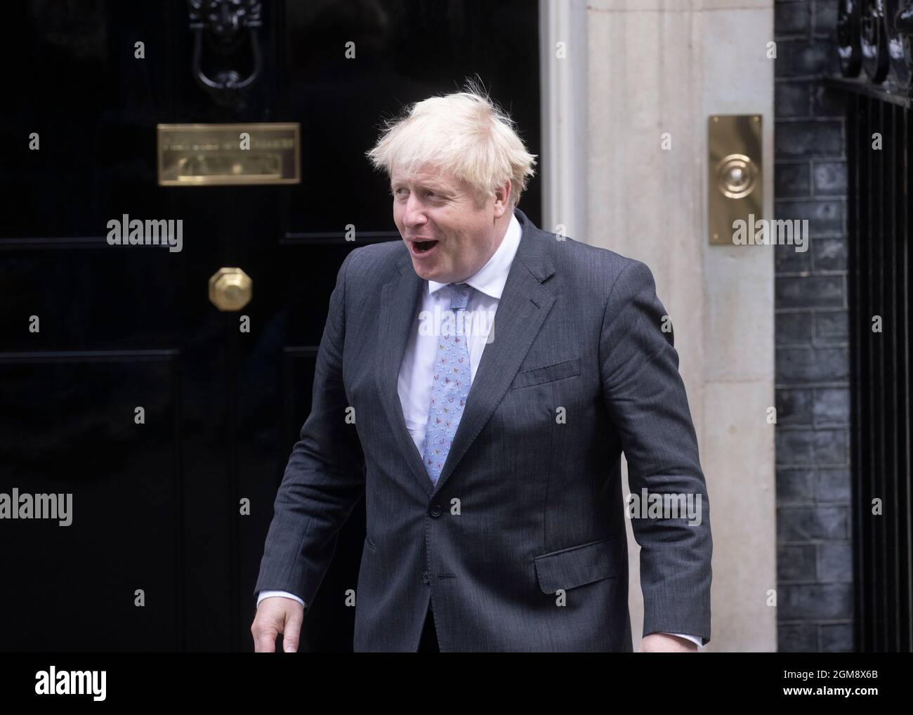 Londres, Royaume-Uni. 17 septembre 2021. Le Premier ministre Boris Johnson rencontre le président du Kurdistan, Nechirvan Barzani, à la porte du numéro 10 de la rue Downing. Le président Barzani tiendra des entretiens avec Boris Johnson. Crédit : Mark Thomas/Alay Live News Banque D'Images