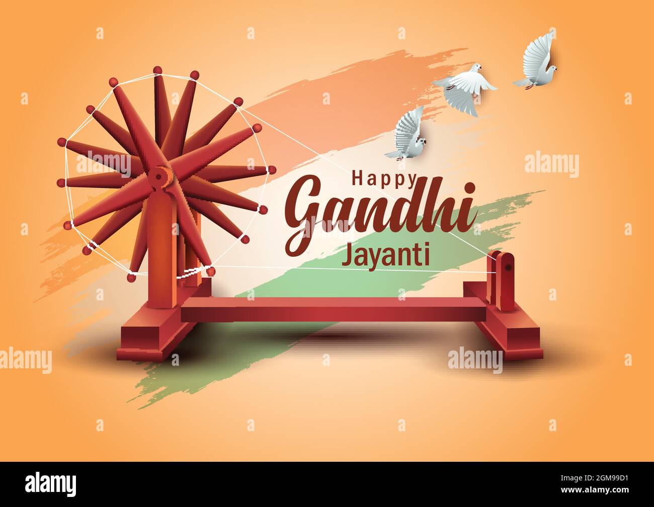 Mahatma Gandhi jayanti 2 octobre avec dessin créatif vecteur illustration, Mohandas Karam Chandra Gandhi anniversaire. Illustration de Vecteur