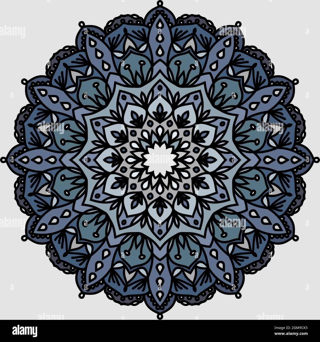 Mandala à colorier dessinées à la main. Illustration vectorielle isolée sur fond blanc. Illustration de Vecteur