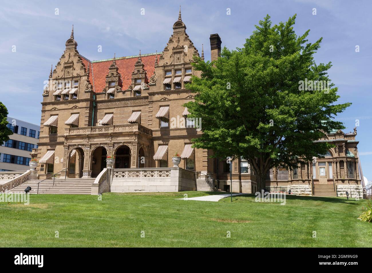 Le manoir Pabst a été construit en 1892 à Milwaukee, Wisconsin, pour le capitaine Frederick Pabst, fondateur de la Pabst Brewing Company. Banque D'Images
