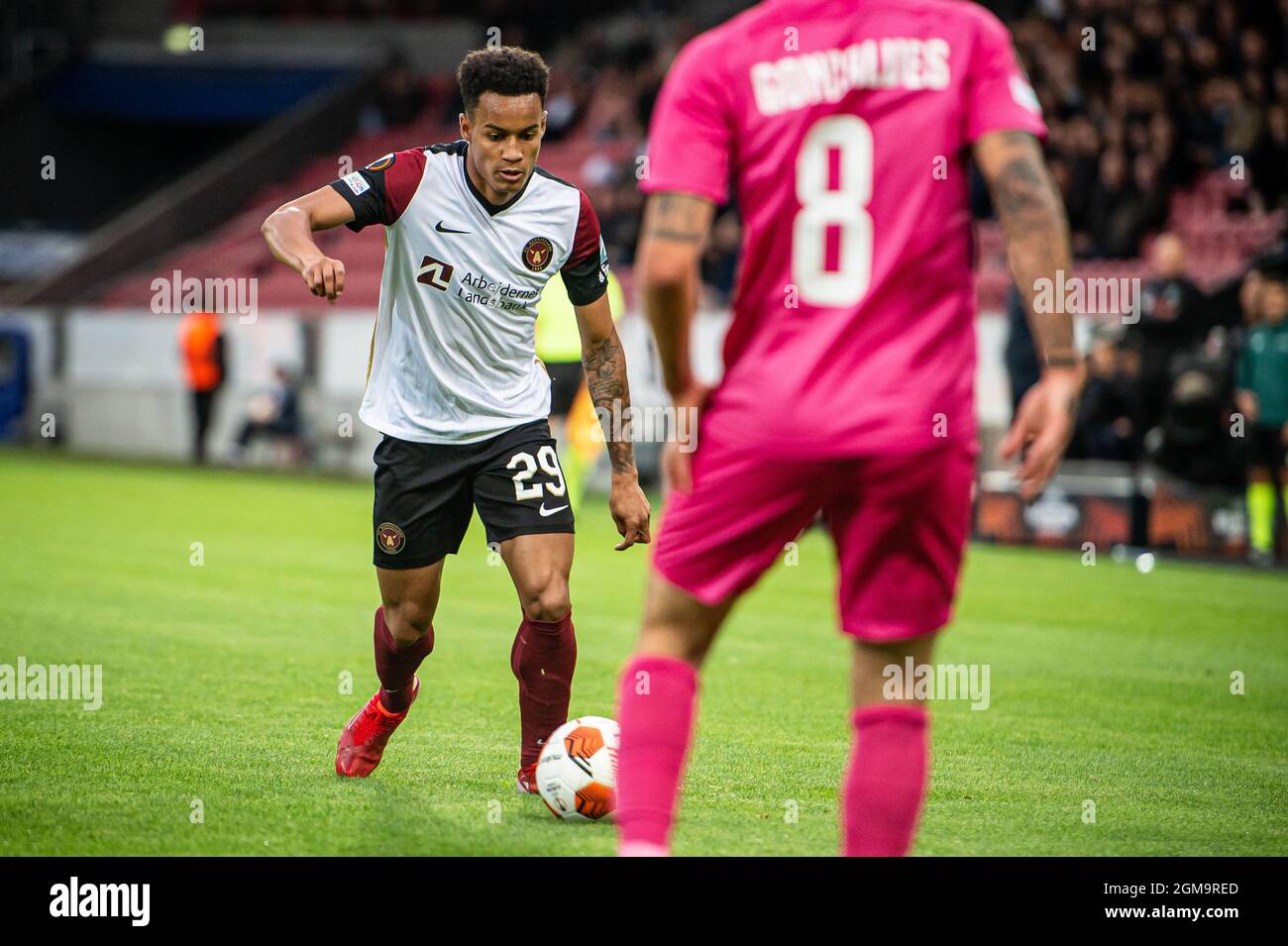 Herning, Danemark. 16 septembre 2021. Paulinho (29) du FC Midtjylland vu pendant le match de l'UEFA Europa League entre le FC Midtjylland et Ludogorets Razgrad à l'arène MCH à Herning. (Crédit photo : Gonzales photo/Alamy Live News Banque D'Images