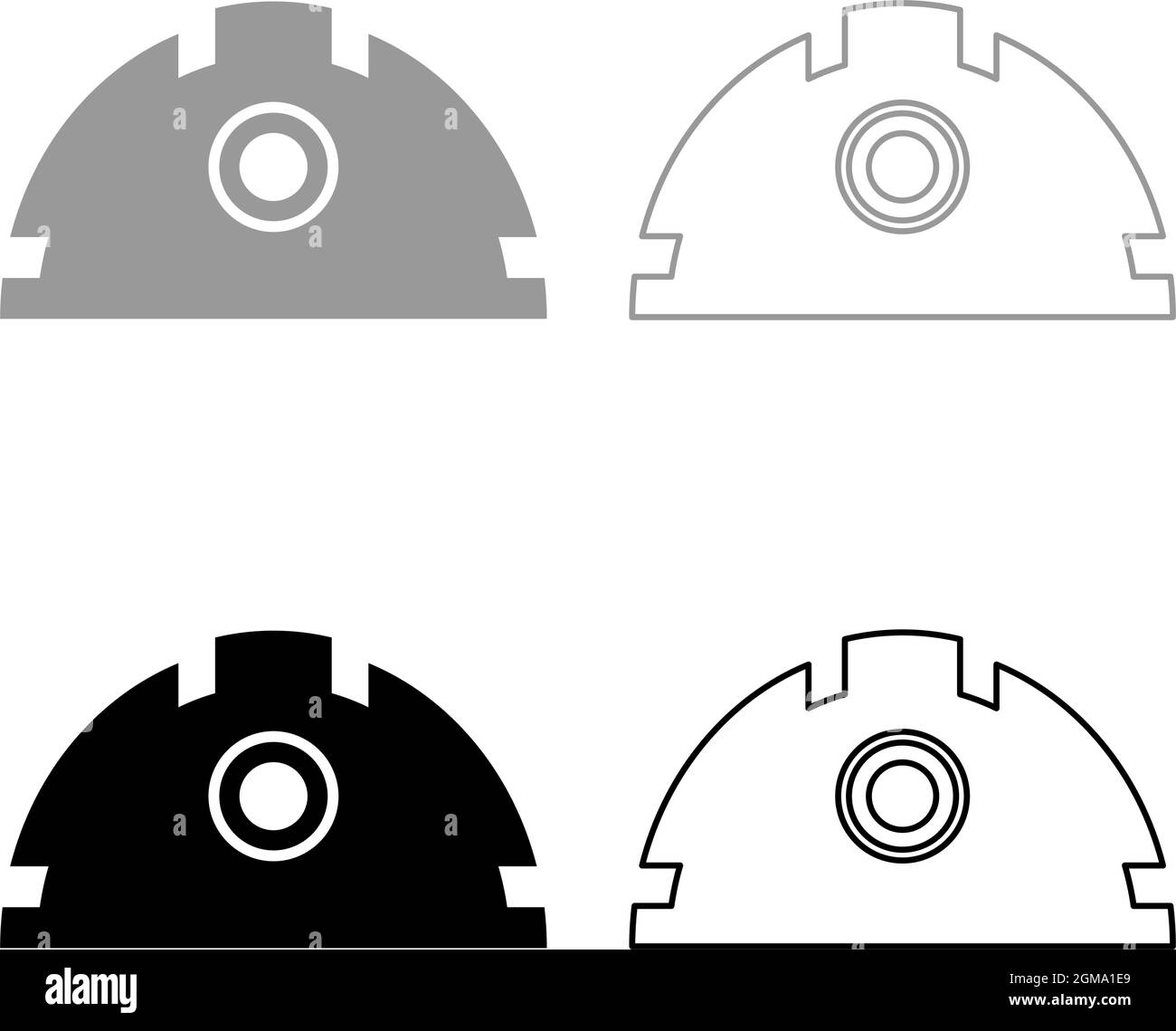 Casque pour la construction casque de sécurité ensemble icône gris noir couleur vecteur illustration style plat image simple Illustration de Vecteur