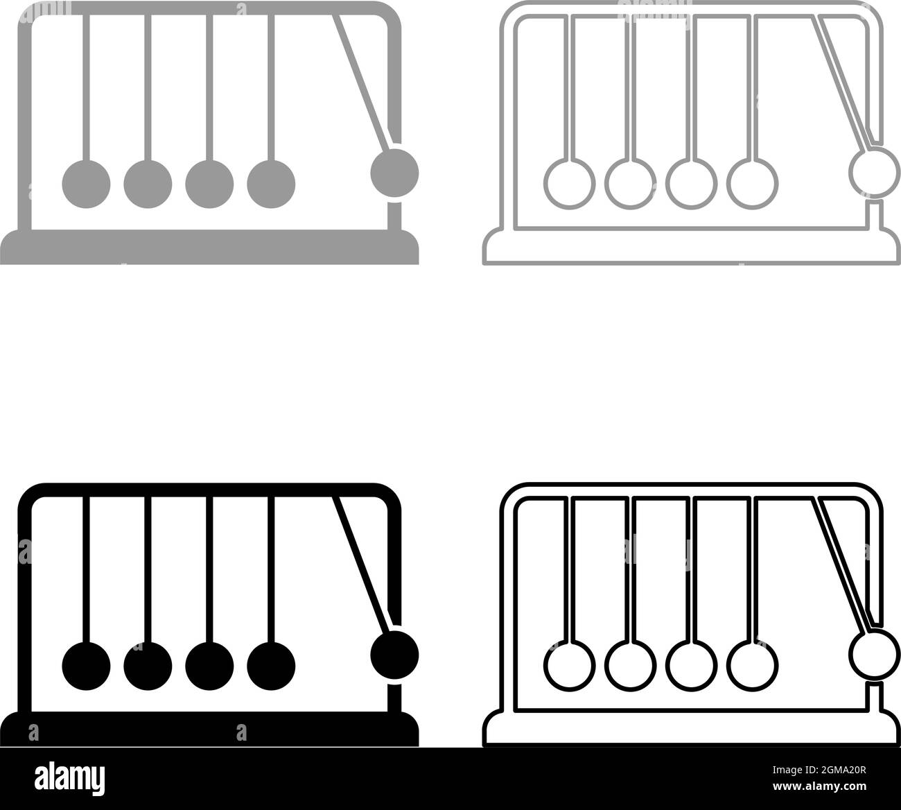 Berceau Newton Métal métronome matériel d'équilibre de Newton détente  mouvement Equilibrage boules jeu de pendule icône gris noir couleur vecteur  illustration plat Image Vectorielle Stock - Alamy