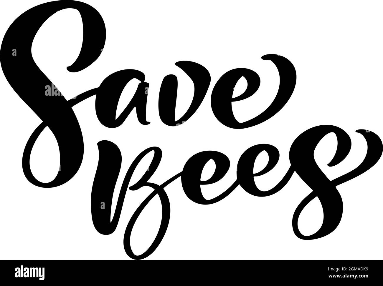 Enregistrer les abeilles calligraphie lettrage bébé texte. Texte vectoriel pour les enfants sur fond blanc. Concept pour logo miel, textile, typographie Illustration de Vecteur